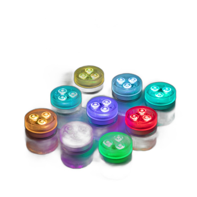 RGB 7-Color Waterproof LED Small Light Remote Control Submersible Pool Aquarium Vase Lamp