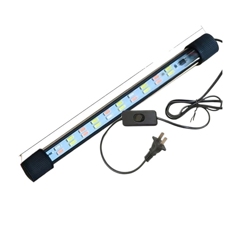 New LED Aquarium Waterproof Lamp High Brightness Energy Saving Colorful Light, Full Spectrum Tri-Color Aquatic Dual-Use Light