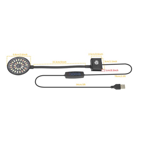 Small Mini Clip Lamp Aquarium Light USB Landscape Lighting Plant Color Enhancing Remote Control (FTL-0085)