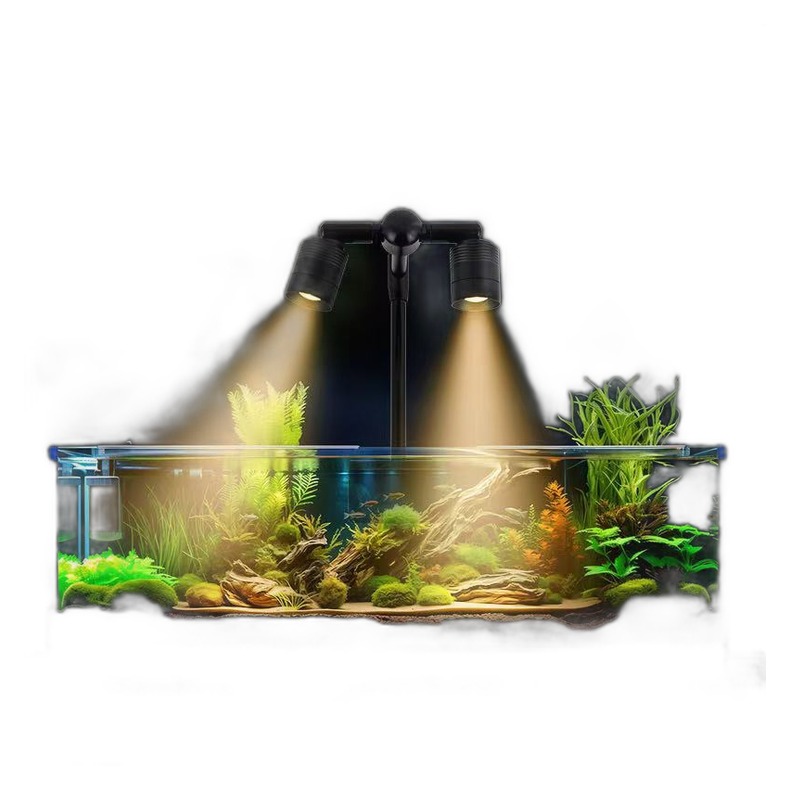 Aquarium Ornamental Dual Head South American Spotlight LED Waterproof Stream Tank Channa Fish Full Spectrum